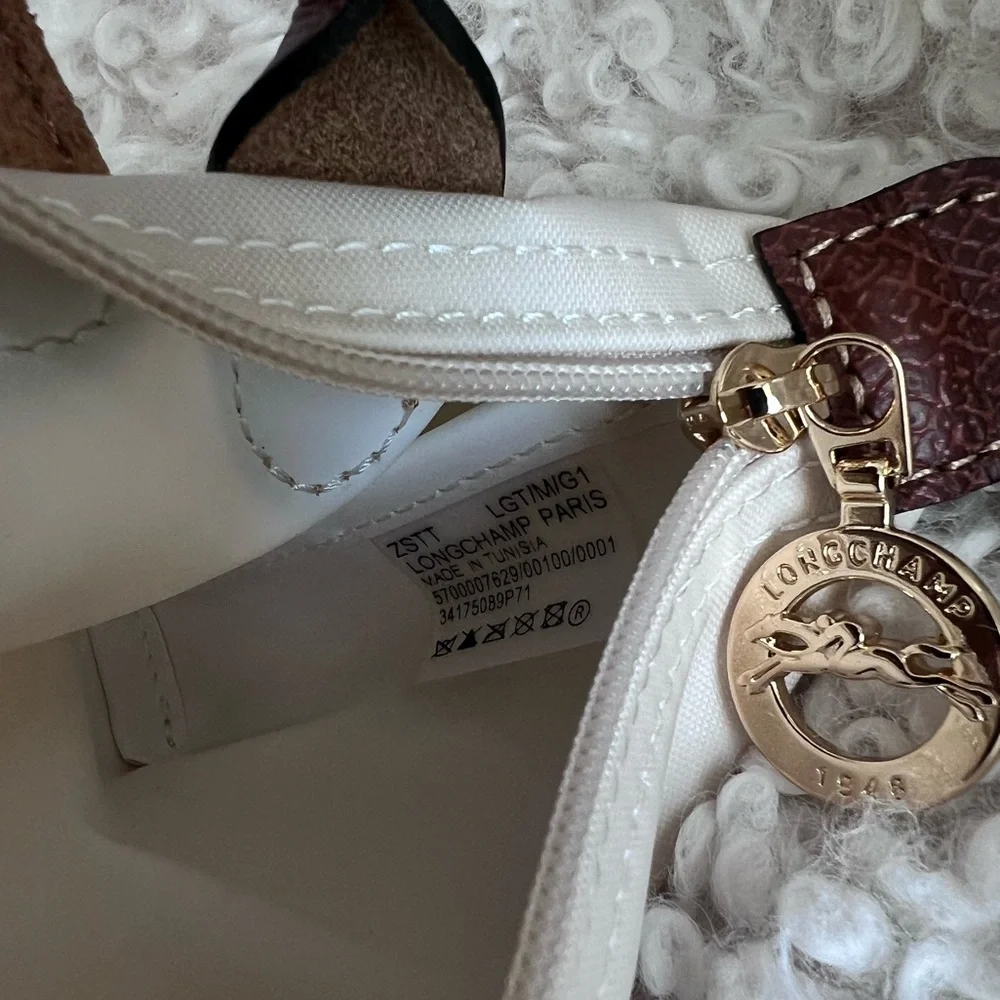 🐈 ☁️🍑Authentic Longchamp LE PLIAGE ORIGINAL POUCH WITH HANDLE - paper colour🍑☁️🐈 - Picture 7 of 17